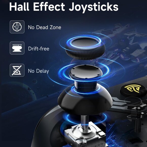 EasySMX X15 PC Controller - Enhanced Wireless Bluetooth Controller with Hall Joy - Picture 3 of 5